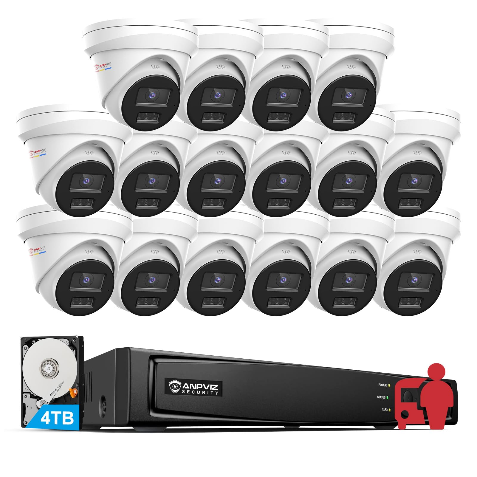 Nvr 16 Channel 4K H265 - Anpviz 16CH 4K PoE sistema de