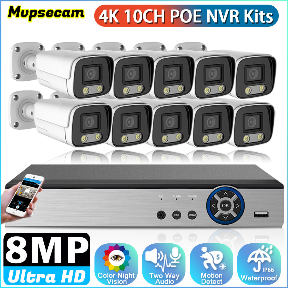 Poe Security Camera 8Mp 4K - Cámara de Videovigilancia IP POE a