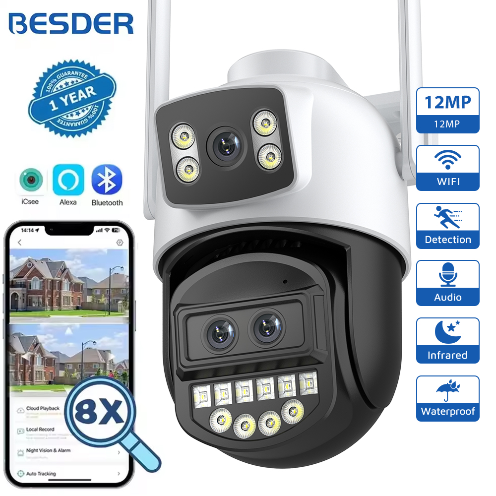 Cctv Camera System 8 Camera Wireless - Cámara Wifi PTZ BESDER de 12MP
