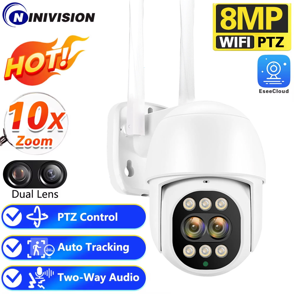 Ip Camera 4K 8Mp Outdoor Ptz - Cámara de seguridad IP PTZ 4K