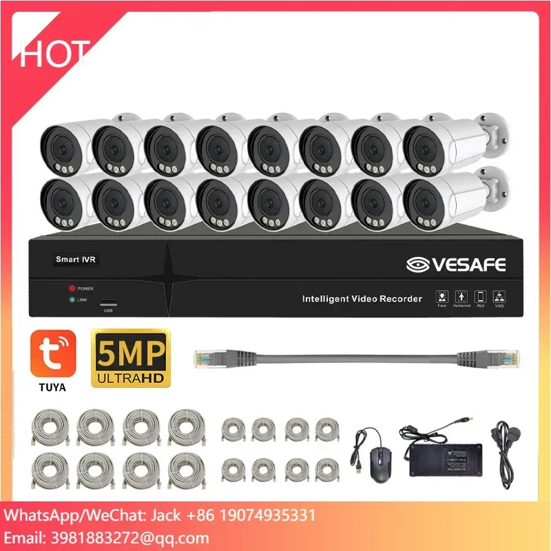 Nvr Kit 4 Camera 5Mp Poe - Kit de Vigilancia Exterior VESAFE Tuya,