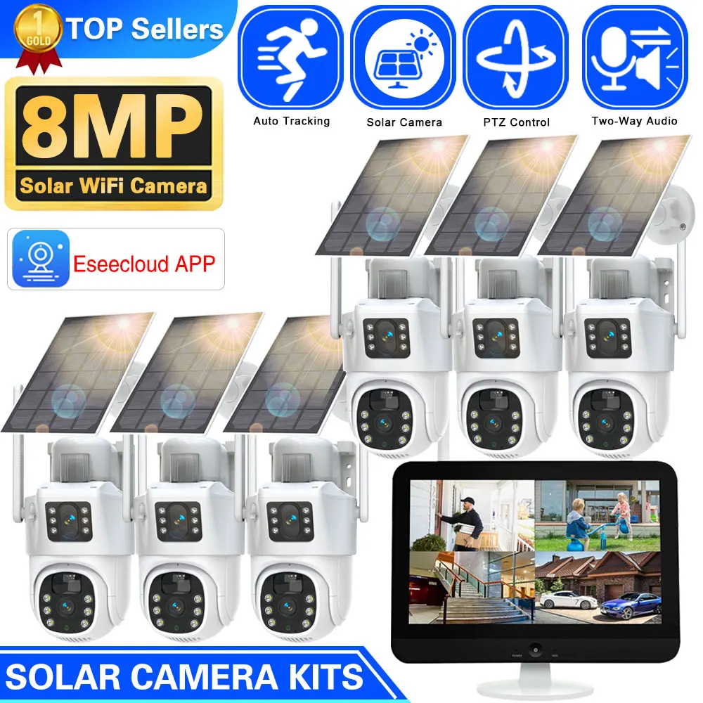 Cctv Camera System 8 Camera Wireless - Sistema de videovigilancia de seguimiento automático,