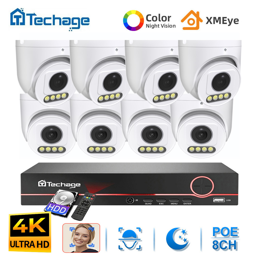 Poe Security Camera 8Mp 4K - Sistema de Cámara de Seguridad POE