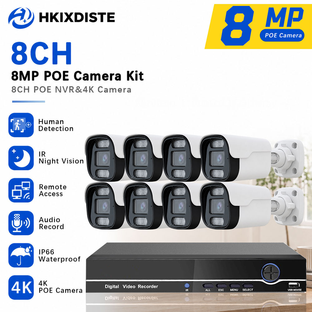 Nvr Kit 4 Camera 5Mp Poe - Sistema de Seguridad NVR POE 4K