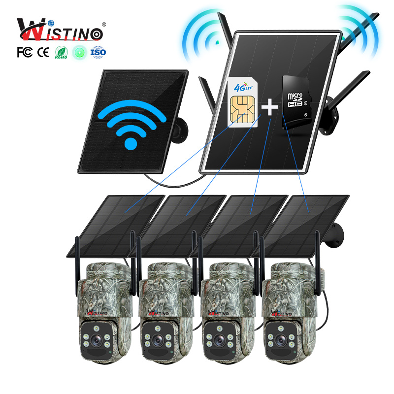 Security Camera System Solar 4G - Wistino-enrutador Solar inalámbrico de 4MP para