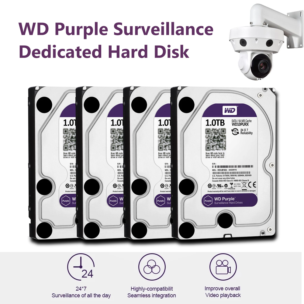 Cctv Hard Drive 4Tb Surveillance - Disco duro MTStar 64M caché púrpura