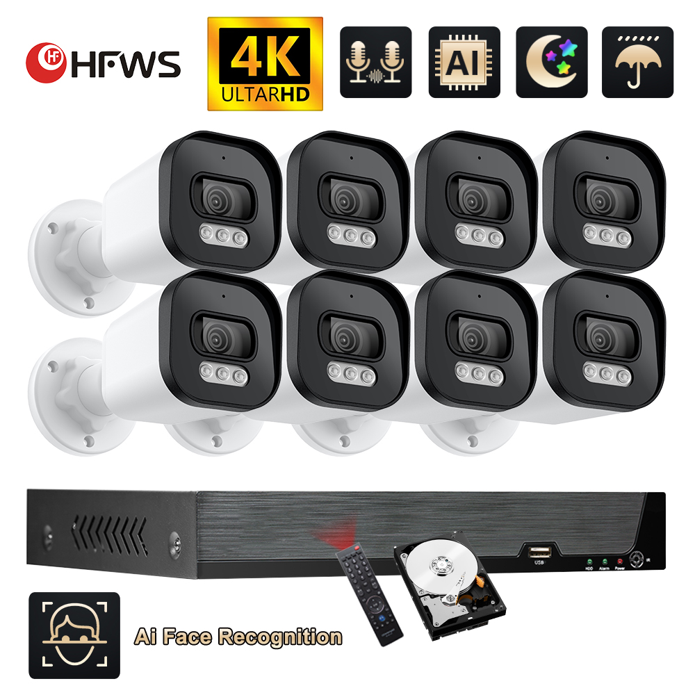 Cctv Nvr System 8 Channel 4K Poe - Hfws cctv cámara sistema de seguridad