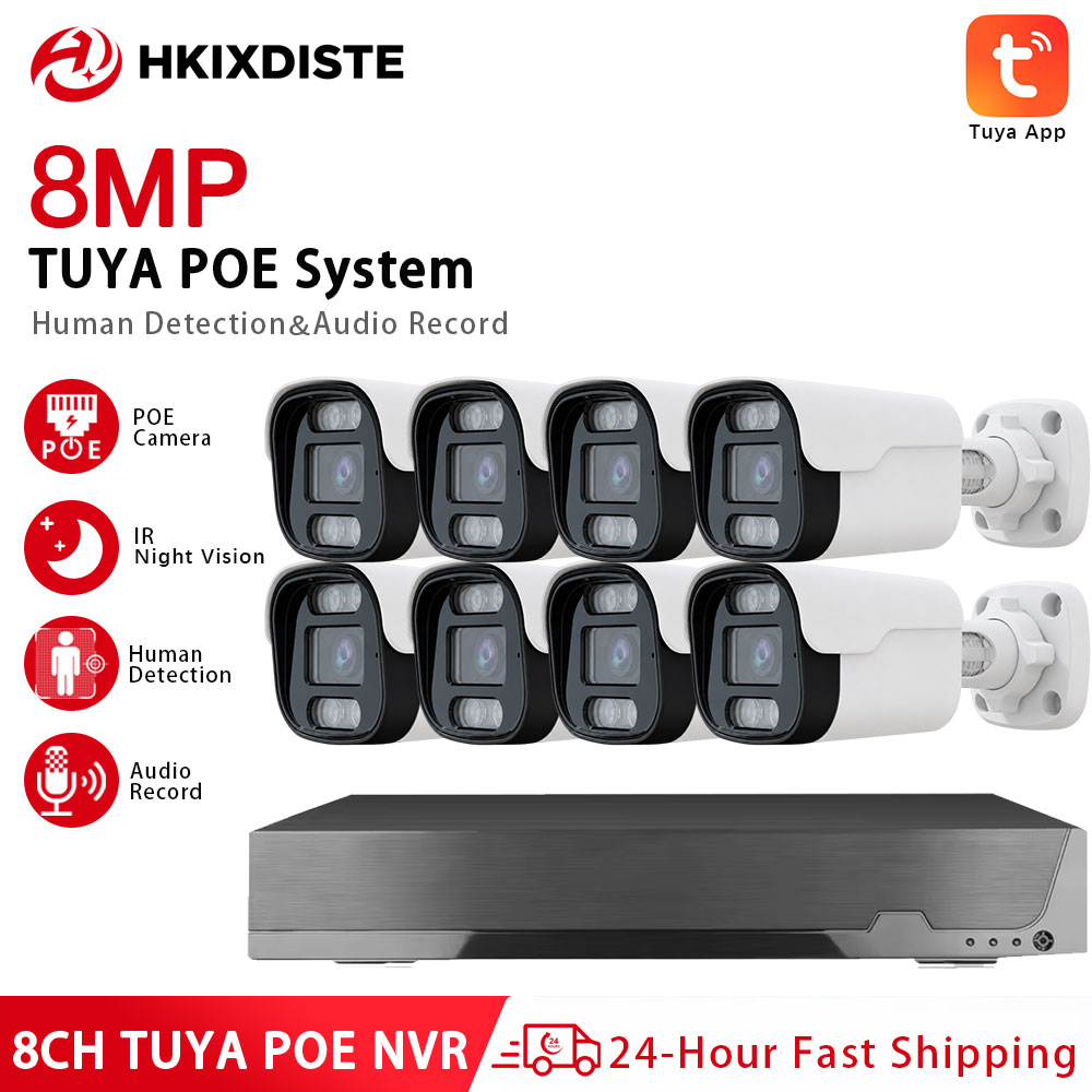 Cctv Nvr System 8 Channel 4K Poe - Sistema de Cámara de Seguridad Tuya