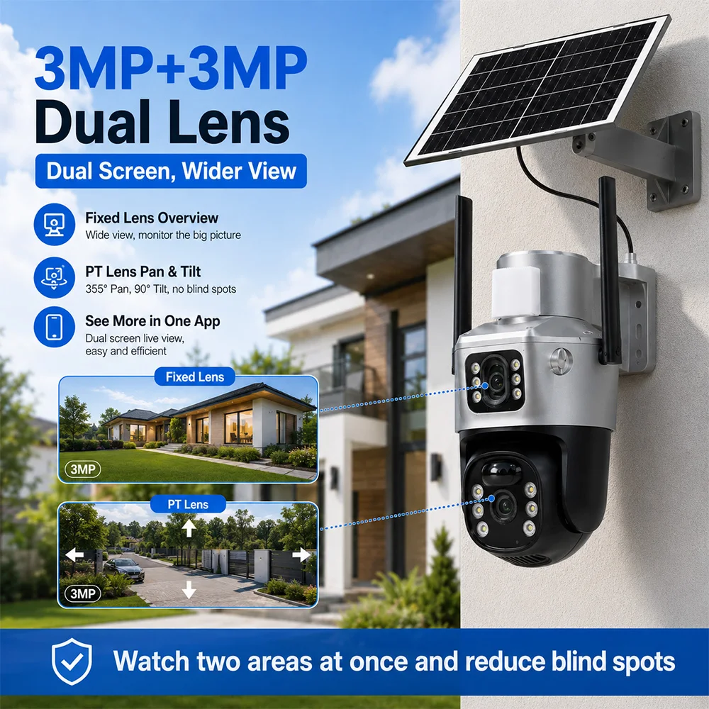 Cámara de seguridad solar 4G,  - Security Camera System Solar 4G reseña y precio