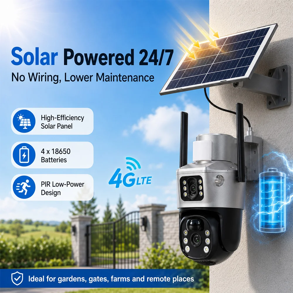 Cámara de seguridad solar 4G,  - Security Camera System Solar 4G reseña y precio
