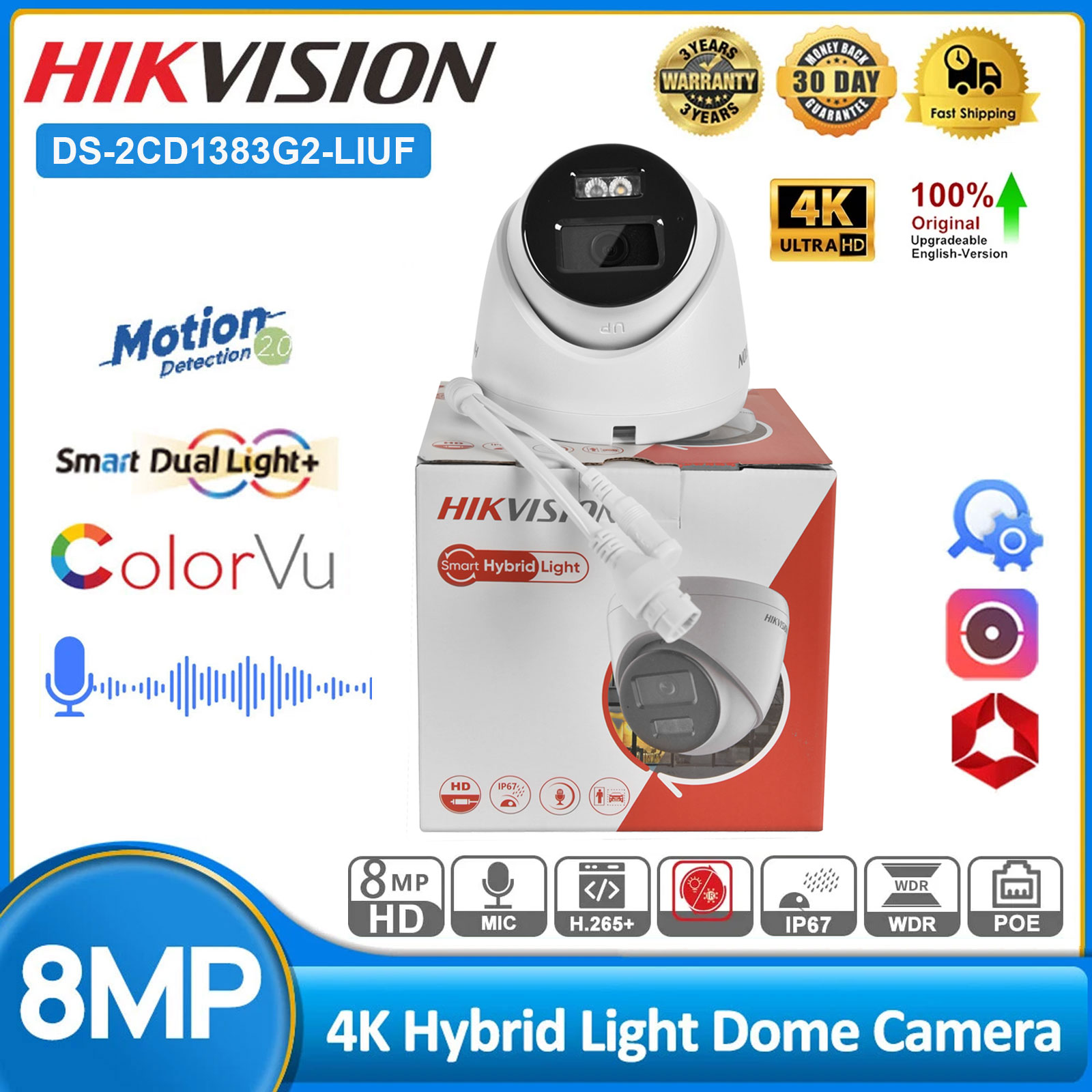 Cámara IP Hikvision de 8MP DS- - Hikvision Ip Camera 8Mp Dome reseña y precio