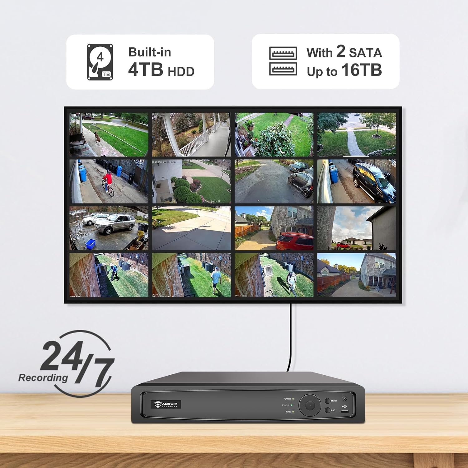 Anpviz 16CH 4K PoE sistema de  - Nvr 16 Channel 4K H265 reseña y precio