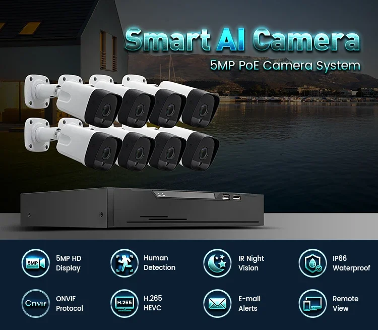 Sistema de Cámaras de Segurida - Nvr Kit 4 Camera 5Mp Poe reseña y precio