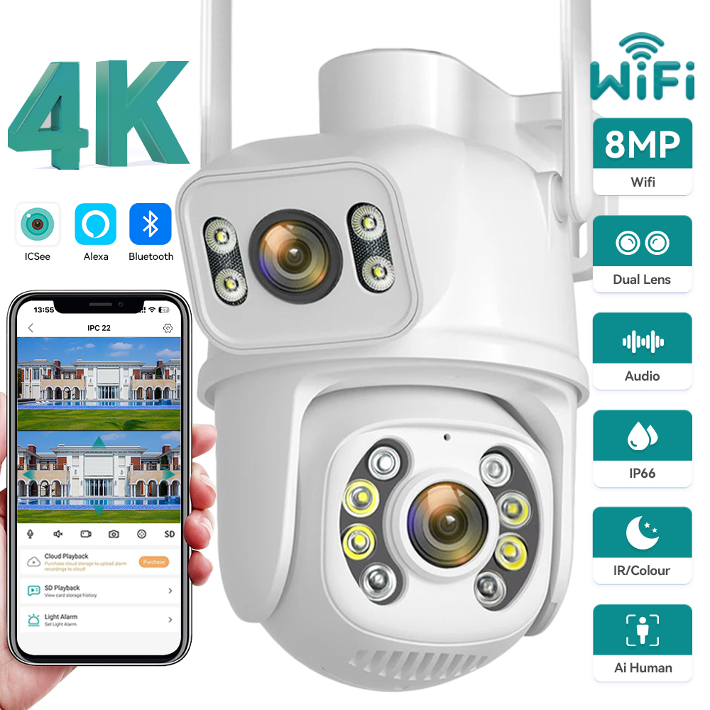 Cámara IP de 8MP 4K con WIFI,  - Ip Camera 4K 8Mp Outdoor Ptz reseña y precio