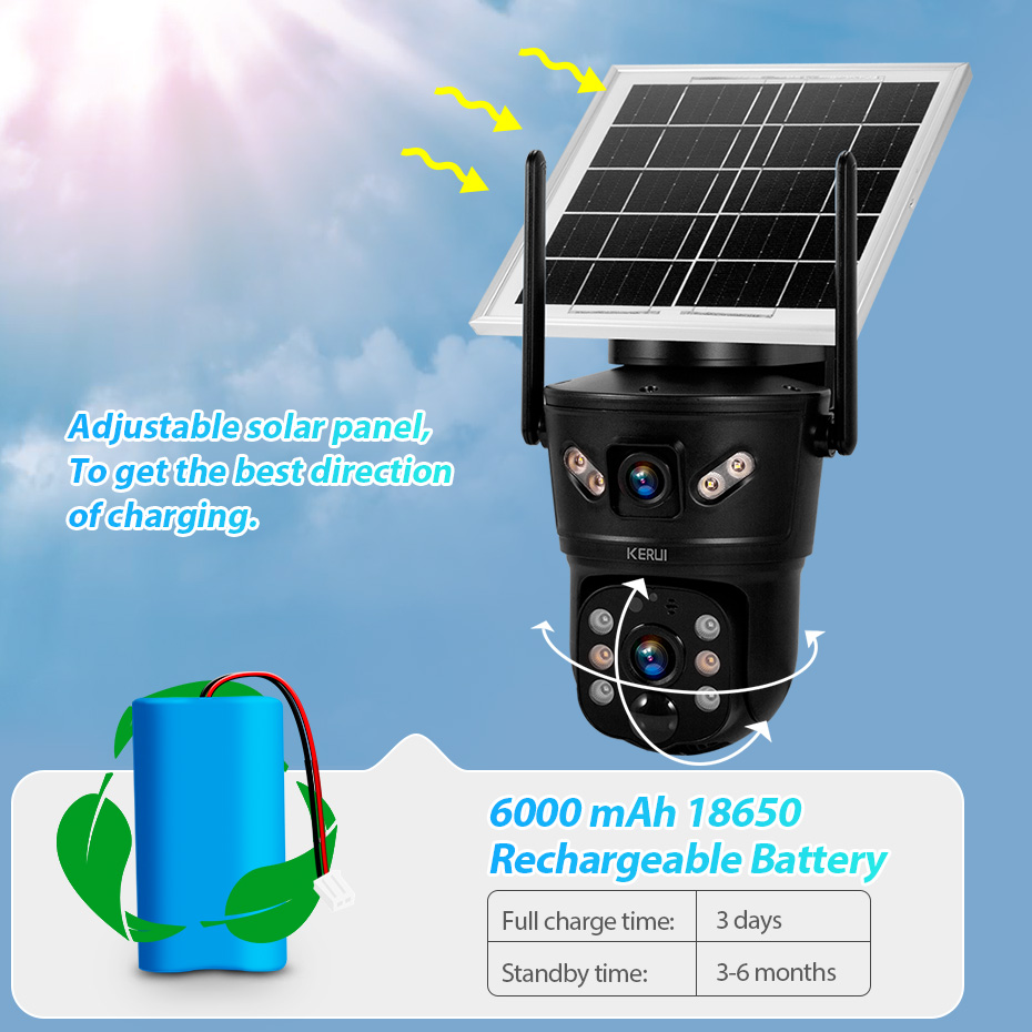 KERUI 6MP WIFI 4G cámara Solar - Security Camera System Solar 4G reseña y precio