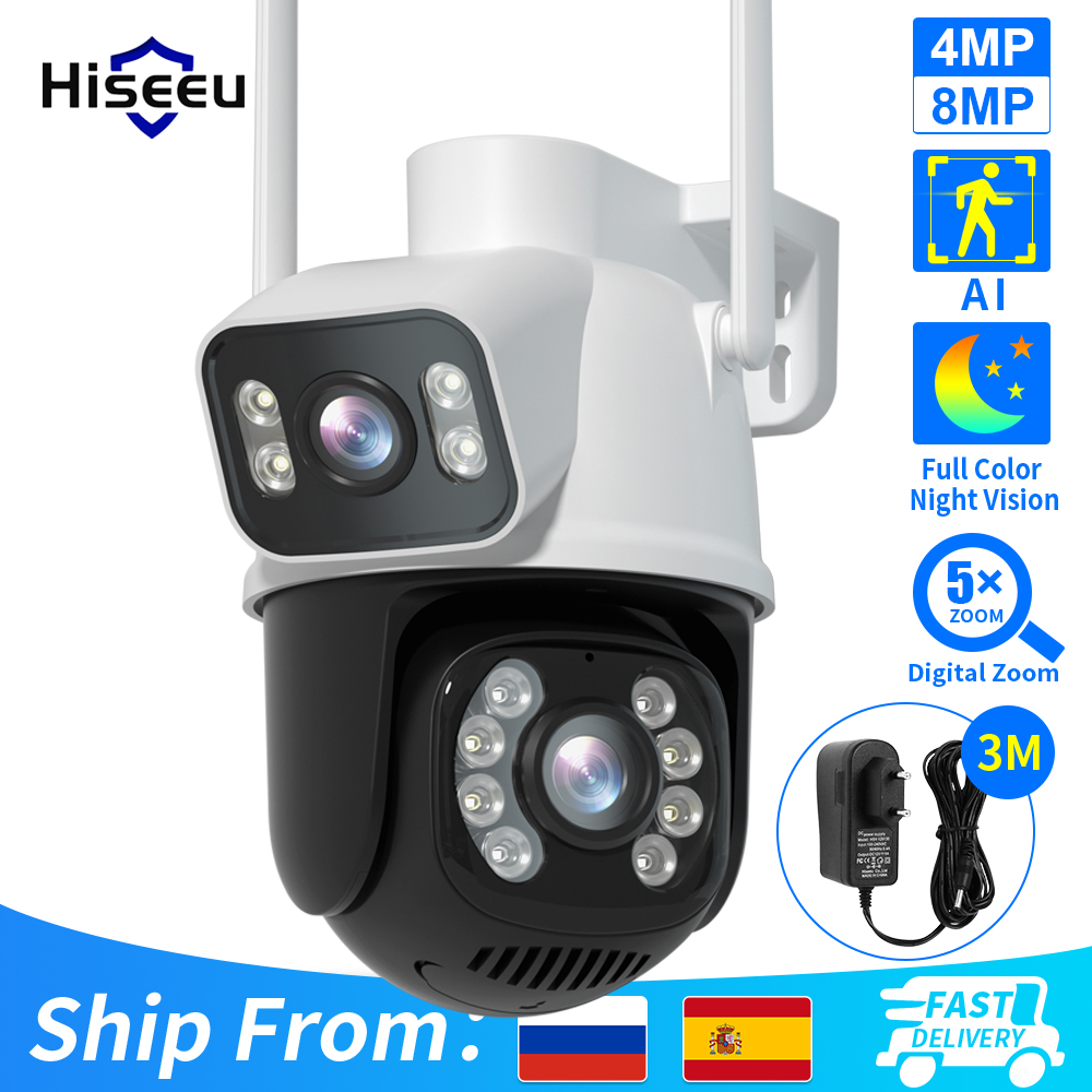 Cámara IP Wifi PTZ Hiseeu 4K 8 - Cctv Camera System 8 Camera Wireless reseña y precio