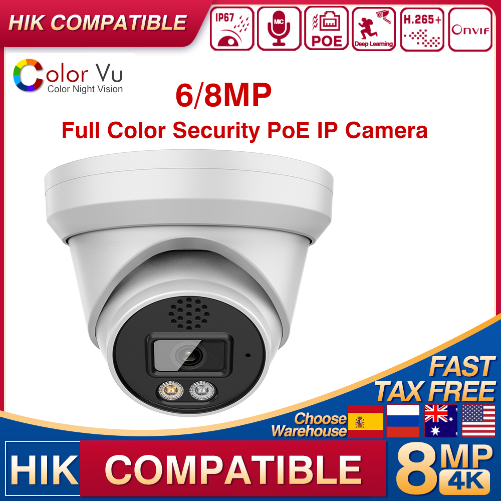 Cámara de seguridad IP ColorVu - Hikvision Ip Camera 8Mp Dome reseña y precio