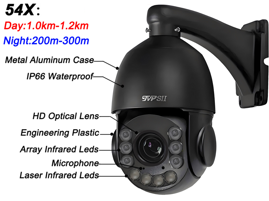 El laser llevó el zoom óptico  - Ip Camera 4K 8Mp Outdoor Ptz reseña y precio