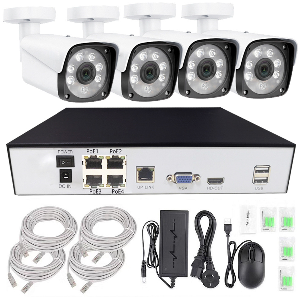 Kit de Cámaras IP con Grabació - Nvr Kit 4 Camera 5Mp Poe reseña y precio