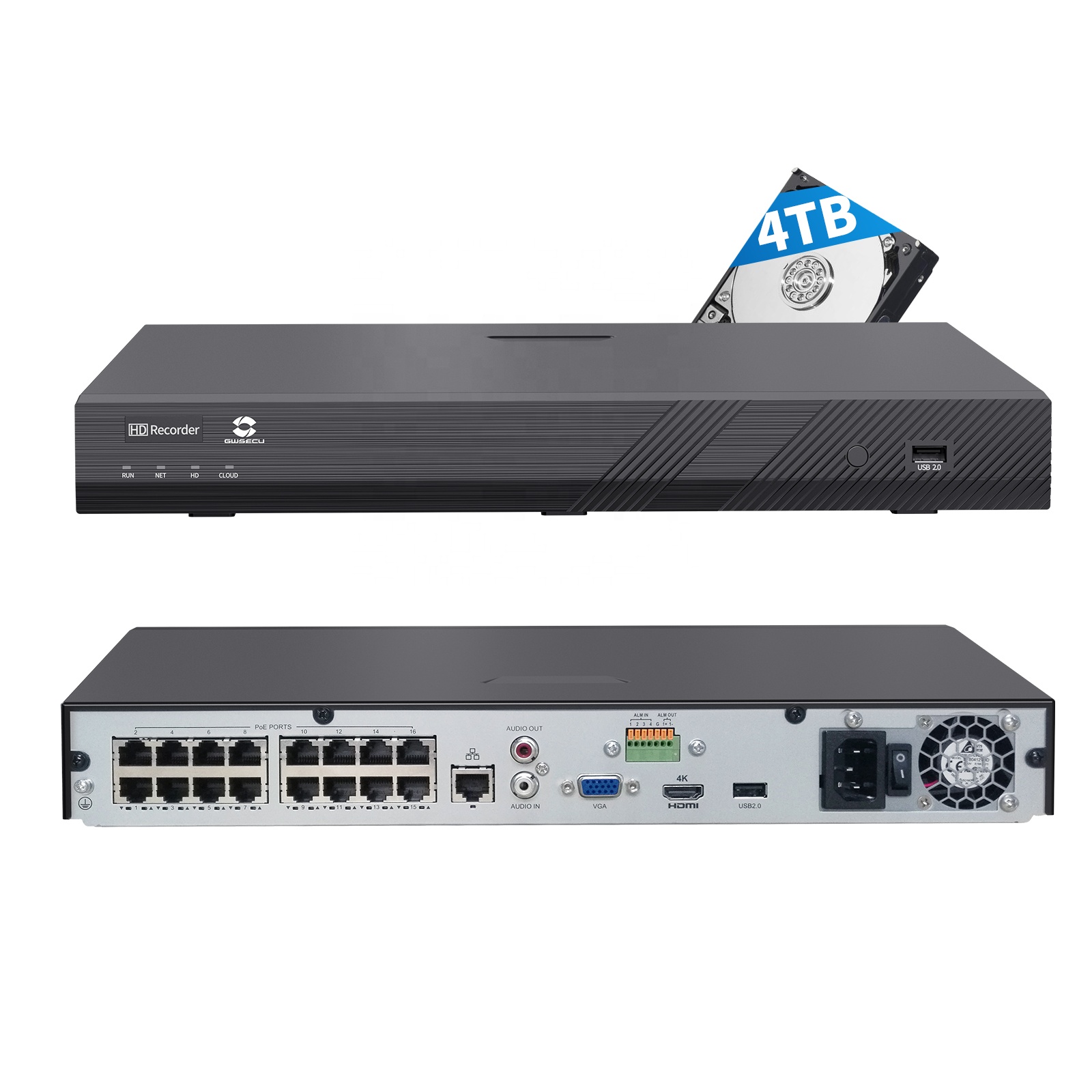 GWSECU 16CH 4TB 4K H.265 PoE N - Nvr 16 Channel 4K H265 reseña y precio