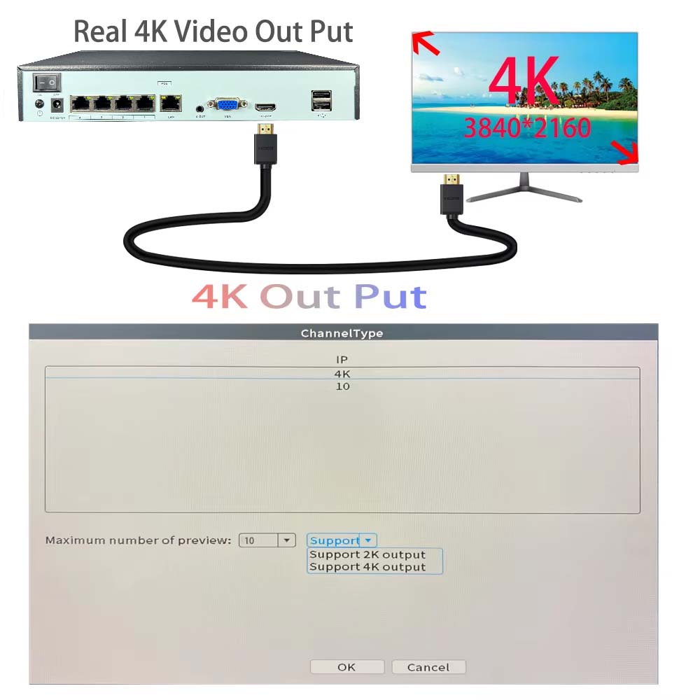NVR 4K de 10 canales, 4/8 puer - Poe Security Camera 8Mp 4K reseña y precio