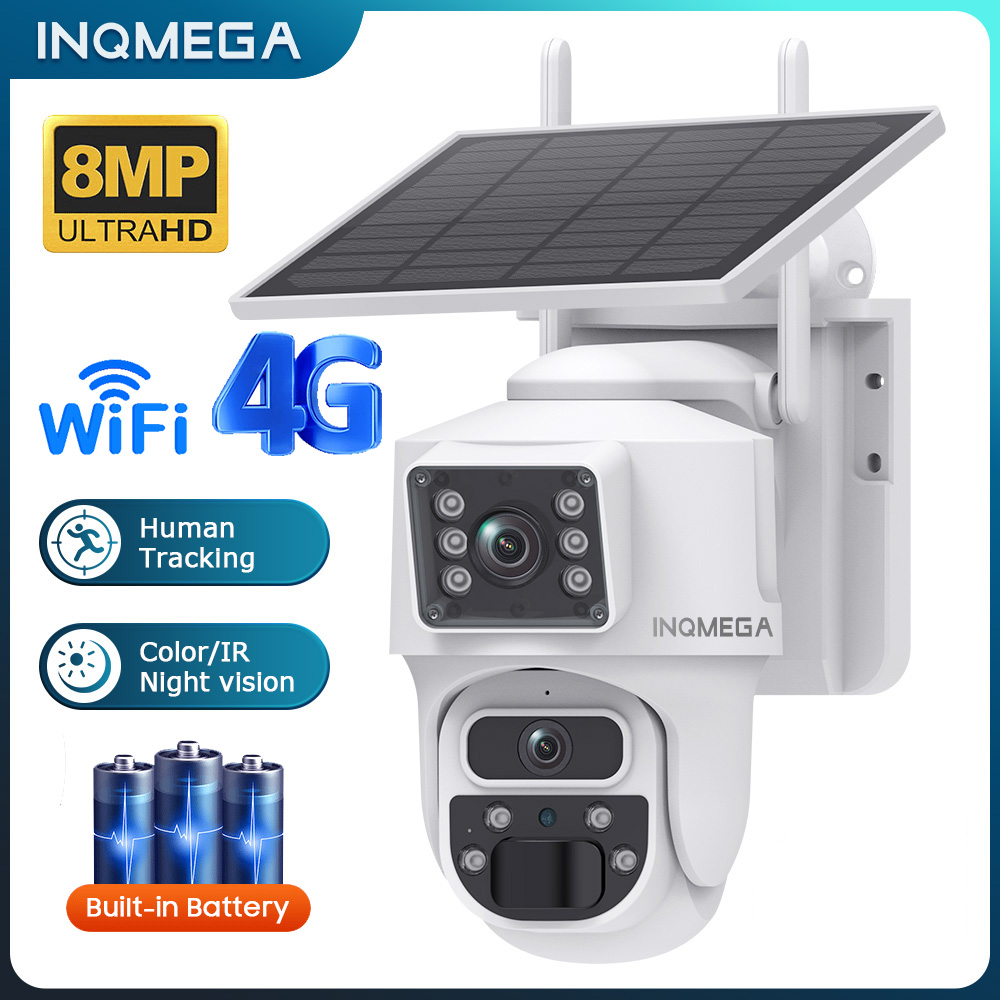 INQMEGA 8MP 4K cámara IP inalá - Security Camera System Solar 4G reseña y precio
