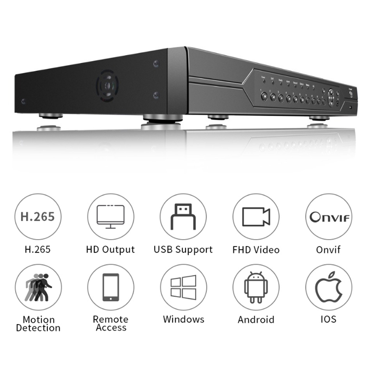Grabador de vídeo en red Cctv  - Nvr 16 Channel 4K H265 reseña y precio