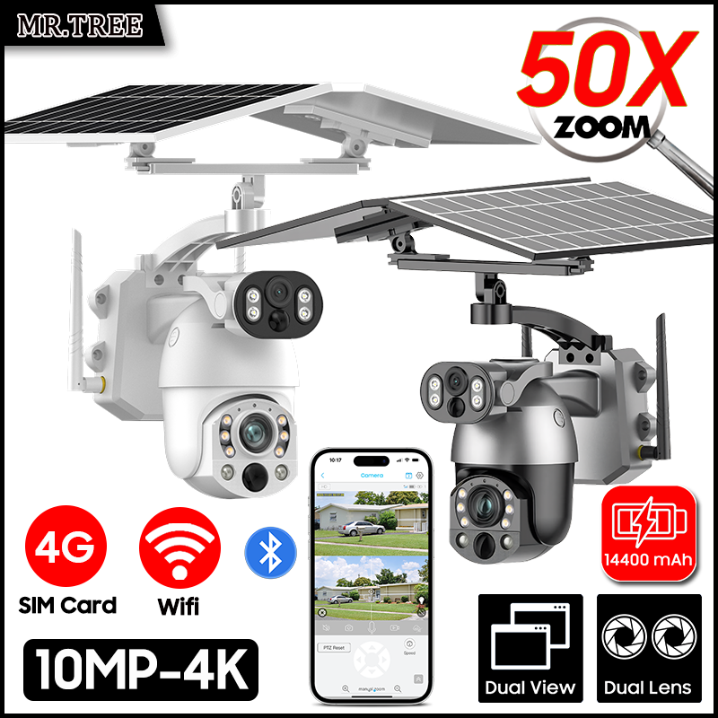 Cámara Solar de doble lente co - Security Camera System Solar 4G reseña y precio