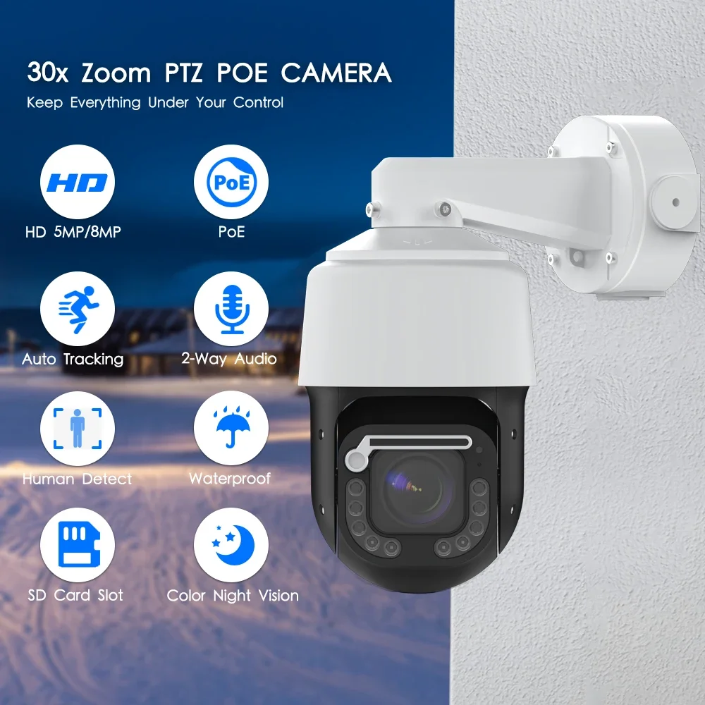 Cámara IP PTZ POE de 8MP con Z - Ptz Camera 30X Zoom Poe reseña y precio
