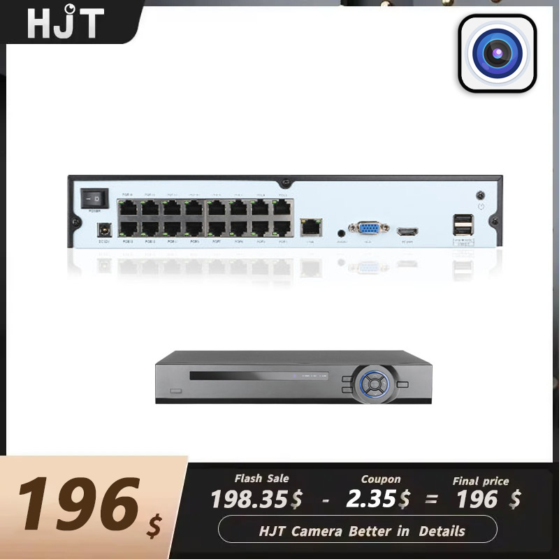 HJT 16ch 4K NVR POE H.265 Onvi - Nvr 16 Channel 4K H265 reseña y precio